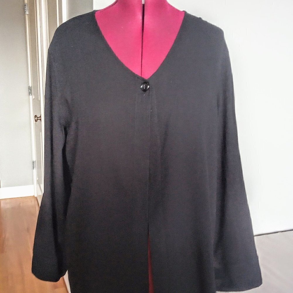 Coldwater Creek Black Textured Fly-Away Cardigan